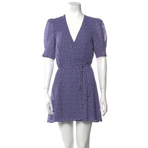 Reformation, Floral Print Mini Dress, Purple, Size S